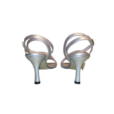 SANDALIA DE FIESTA TOBILLO PLATA