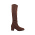 BOTA DE TACÓN ANTE ELASTICO MARRON