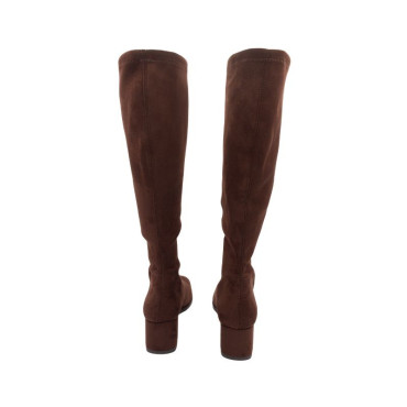 BOTA DE TACÓN ANTE ELASTICO MARRON