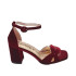 SANDALIA CADENA TERCIOPELO BURDEOS