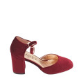 ZAPATO SALON TERCIOPELO BURDEOS