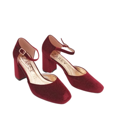 ZAPATO SALON TERCIOPELO BURDEOS