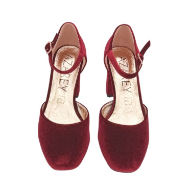 ZAPATO SALON TERCIOPELO BURDEOS