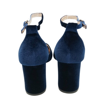 ZAPATO DE SALON TERCIOPELO MARINO