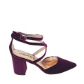 ZAPATO CRUZADO TERCIOPELO PÚRPURA