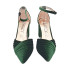 ZAPATO CON ESCOTE CRUZADO DE TERCIOPELO VERDE OSCURO