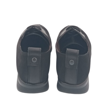 DEPORTIVO CUÑA BAJA NOBUK-PIEL NEGRO