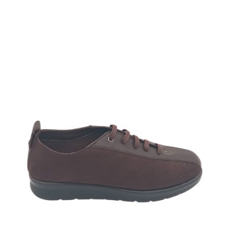 DEPORTIVO CUÑA BAJA NOBUK-PIEL MARRON