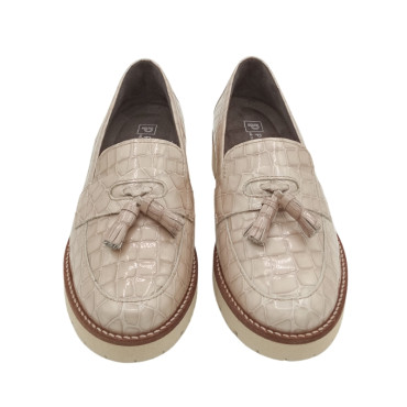 MOCASIN CON BORLAS COCO CHAROL BEIGE