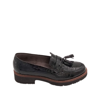 MOCASIN CON BORLAS COCO CHAROL NEGRO