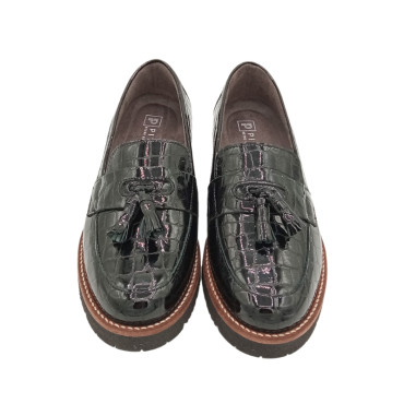 MOCASIN CON BORLAS COCO CHAROL NEGRO