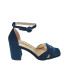 SANDALIA CADENA TERCIOPELO MARINO