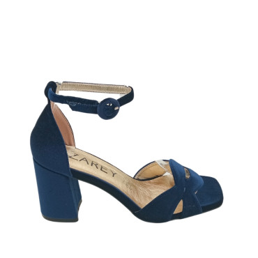 SANDALIA CADENA TERCIOPELO MARINO