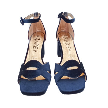 SANDALIA CADENA TERCIOPELO MARINO