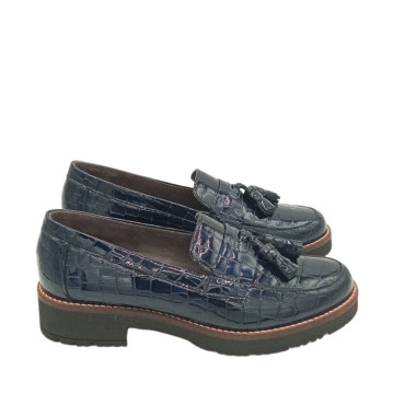 MOCASIN CON BORLAS COCO CHAROL MARINO