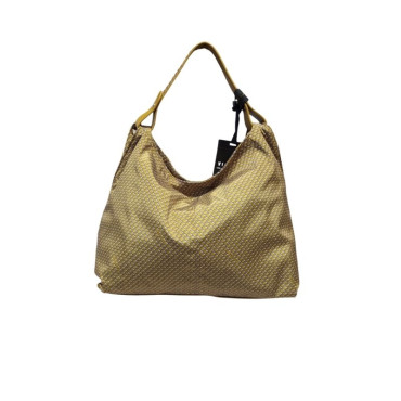 HOBO DE NAILON Y PIEL MOSTAZA