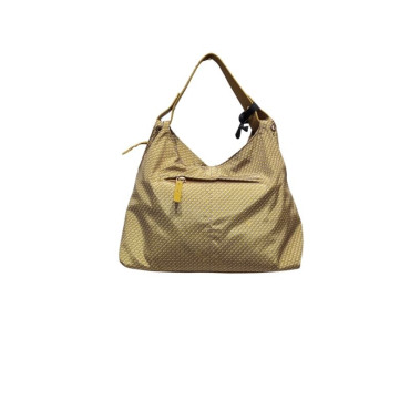 HOBO DE NAILON Y PIEL MOSTAZA