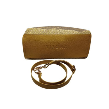 HOBO DE NAILON Y PIEL MOSTAZA