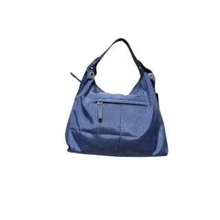 HOBO DE NAILON Y PIEL AZUL