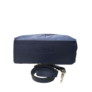 HOBO DE NAILON Y PIEL AZUL