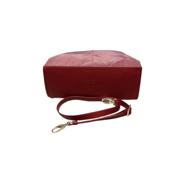 HOBO DE NAILON Y PIEL BURDEOS