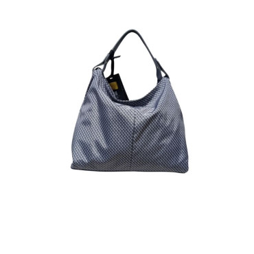 HOBO DE NAILON Y PIEL GRIS