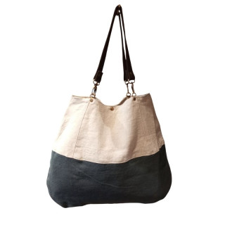 BOLSO ALINA LINO PIEDRA / ANTRACITA