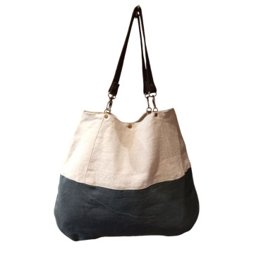 BOLSO ALINA LINO PIEDRA / ANTRACITA