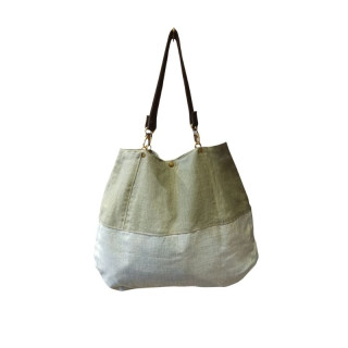 BOLSO ALINA LINO VERDE/ CAQUI