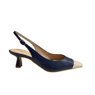 SALÓN DESTALONADO BICOLOR AZUL-PIEDRA