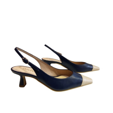 SALÓN DESTALONADO BICOLOR AZUL-PIEDRA