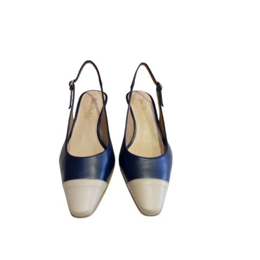 SALÓN DESTALONADO BICOLOR AZUL-PIEDRA