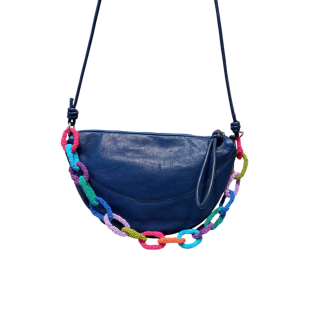 BOLSO MEDIALUNA ASA BOLITAS MARINO