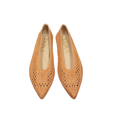 ZAPATO BAJO DE CROCHET NARANJA