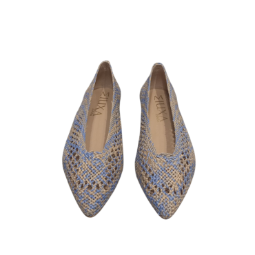 ZAPATO BAJO DE CROCHET MULTIAZUL
