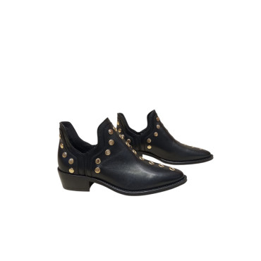 BOTIN TACHUELAS PIEL NEGRO