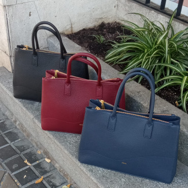 TOTE PIEL LABRADA NEGRO