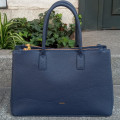 TOTE PIEL LABRADA AZUL
