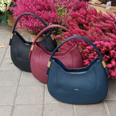 BOLSO BOHO PIEL BURDEOS MEDIANO