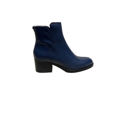 BOTÍN PIEL TACÓN MEDIO MARINO