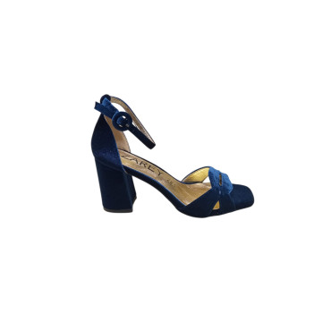 SANDALIA CADENA TERCIOPELO  TURQUESA