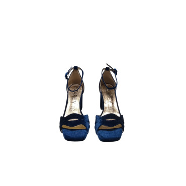 SANDALIA CADENA TERCIOPELO  TURQUESA