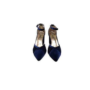 ZAPATO TERCIOPELO TIRAS LATERALES MARINO