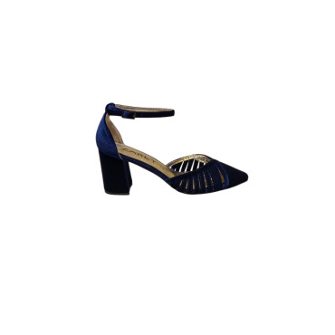 ZAPATO TERCIOPELO TIRAS LATERALES MARINO