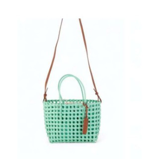 BOLSO POLIESTER TRENZADO VERDE