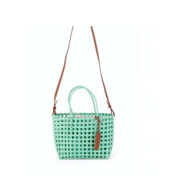 BOLSO POLIESTER TRENZADO VERDE