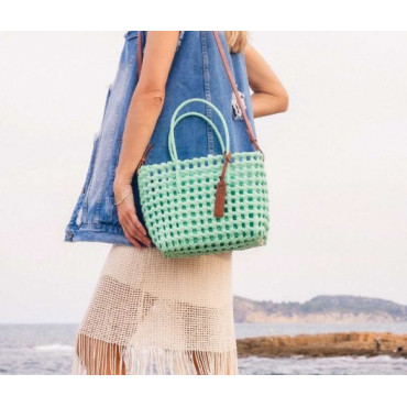 BOLSO POLIESTER TRENZADO VERDE