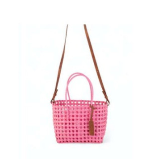 BOLSO POLIESTER TRENZADO ROSA