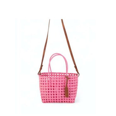 BOLSO POLIESTER TRENZADO ROSA