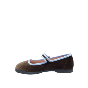 MERCEDITAS TERCIOPELO COMBI MARRON